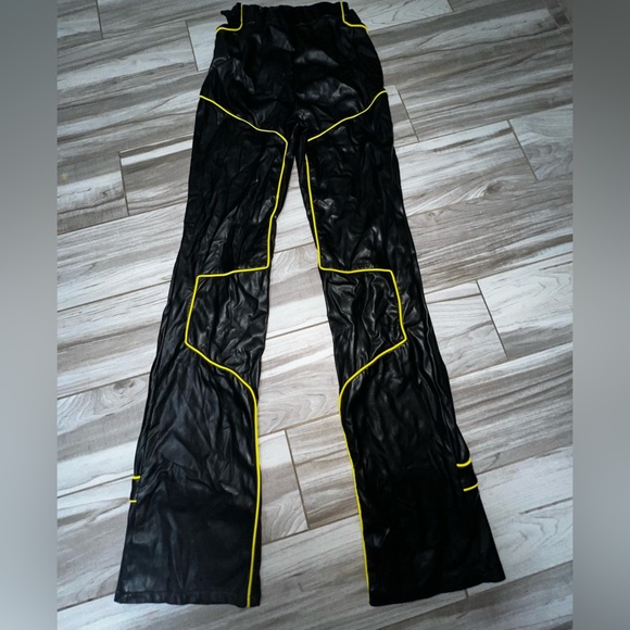 I.AM.GIA Nora Faux Leather Pant in Black and Yellow, Small - Picture 8 of 15